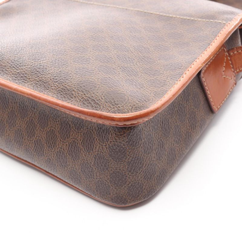 Celine Shoulder Bag Macadam Brown Leather — view 8