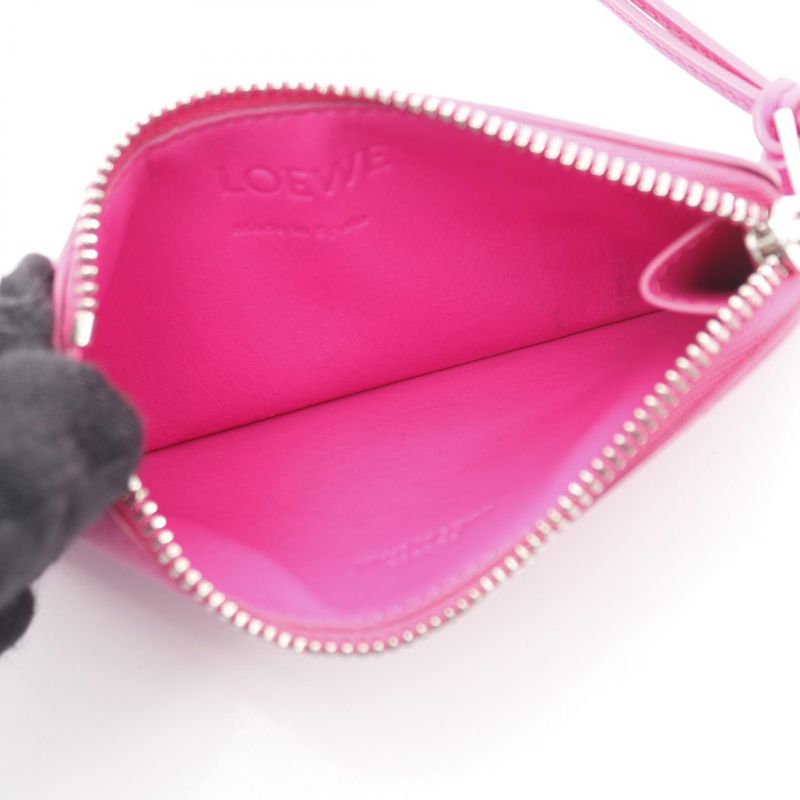 Loewe Card Case C565 Z40 X02 Fuchsia Pink Leather Coin Holder — view 4