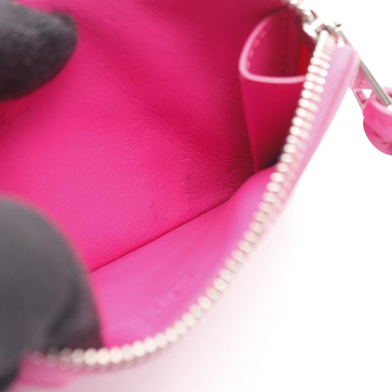 Loewe Card Case C565 Z40 X02 Fuchsia Pink Leather Coin Holder — view 6