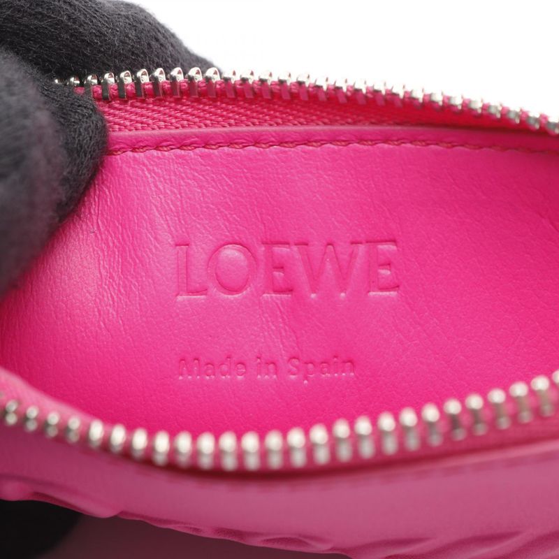 Loewe Card Case C565 Z40 X02 Fuchsia Pink Leather Coin Holder — view 5