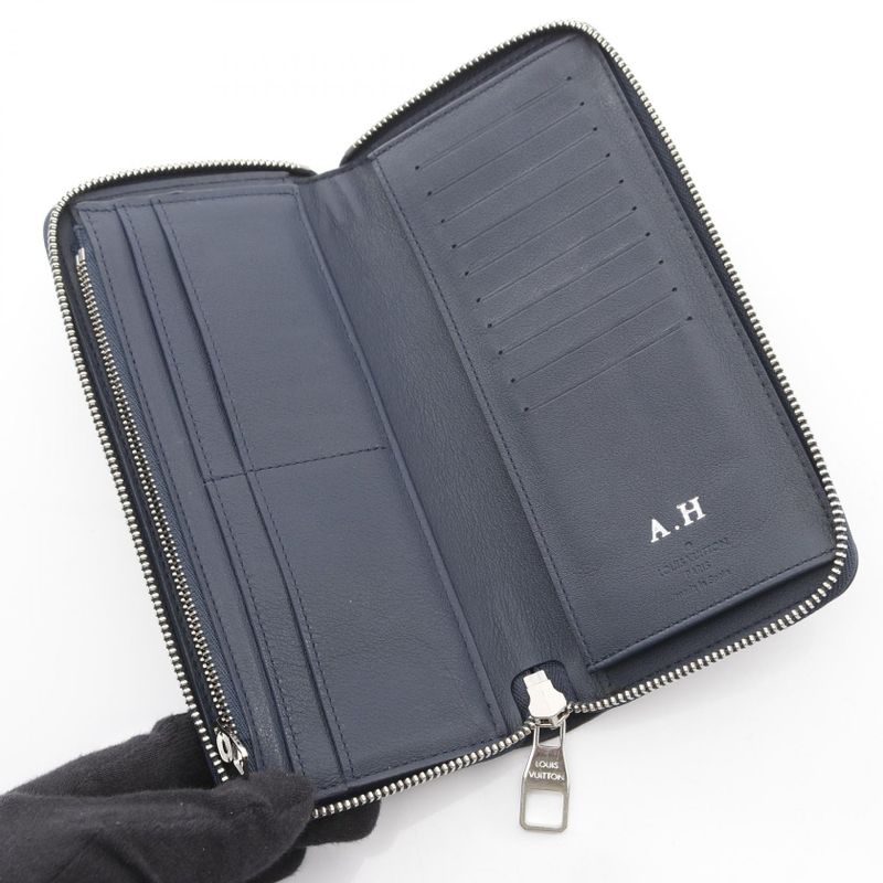Louis Vuitton Round Long Wallet Zippy Vertical Navy Other — view 3