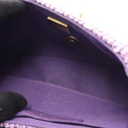 Chanel Shoulder Bag Quilted Top Handle Purple Fabric — view 6