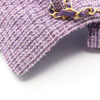 Chanel Shoulder Bag Quilted Top Handle Purple Fabric — view 8