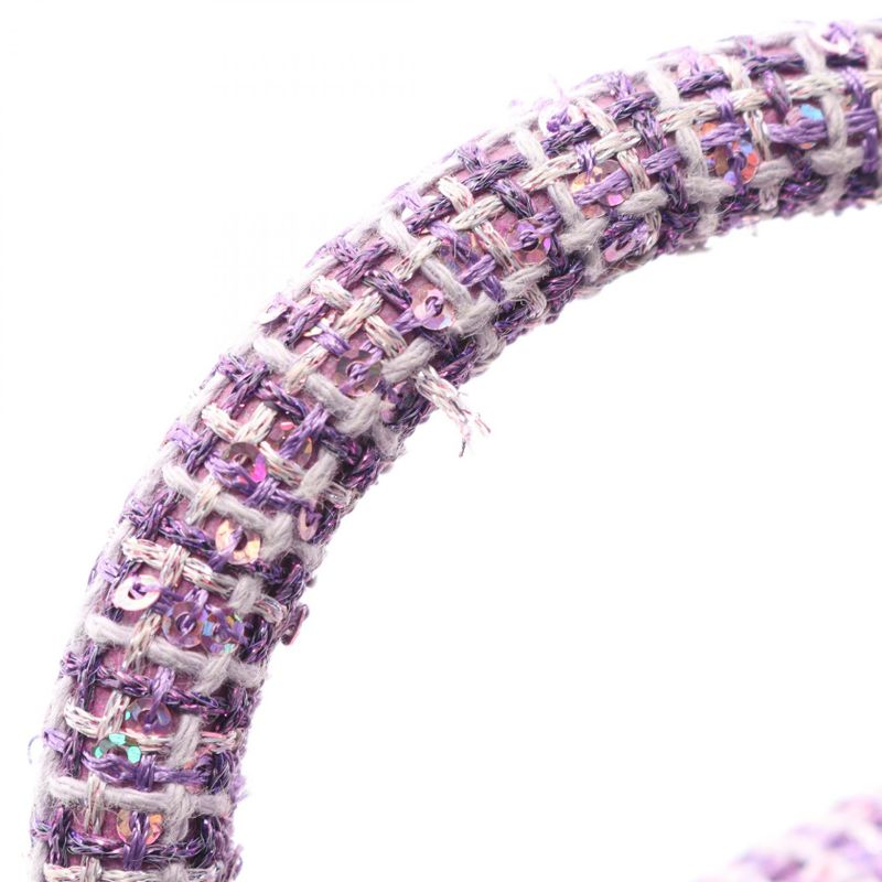 Chanel Shoulder Bag Quilted Top Handle Purple Fabric — view 7