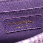 Chanel Shoulder Bag Quilted Top Handle Purple Fabric — view 4
