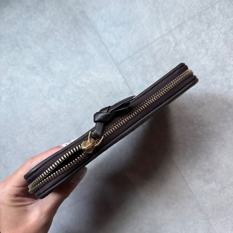 Bottega Veneta Round Zipper Long Wallet Intrecciato Dark Brown Leather Men — view 7