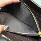 Bottega Veneta Round Zipper Long Wallet Intrecciato Dark Brown Leather Men — view 9