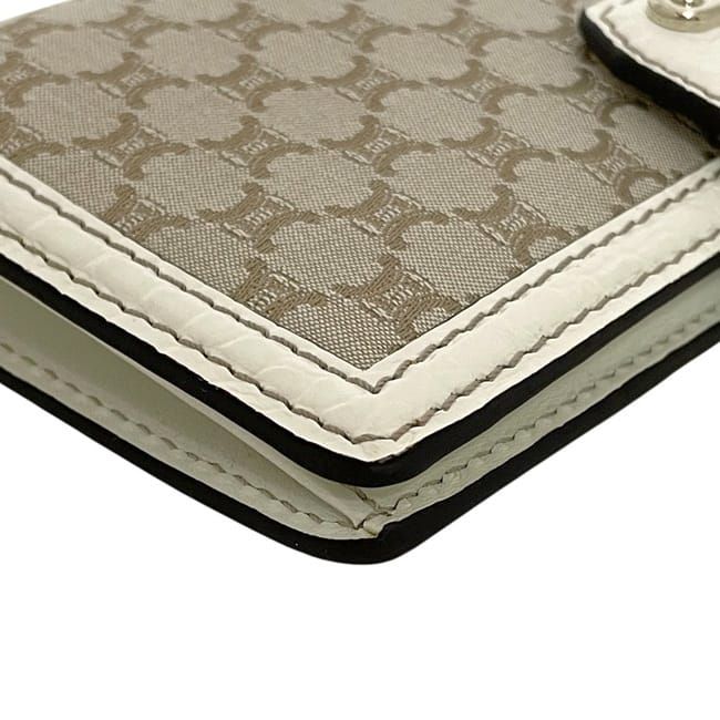 Celine Bifold Long Wallet Beige White Macadam — view 5