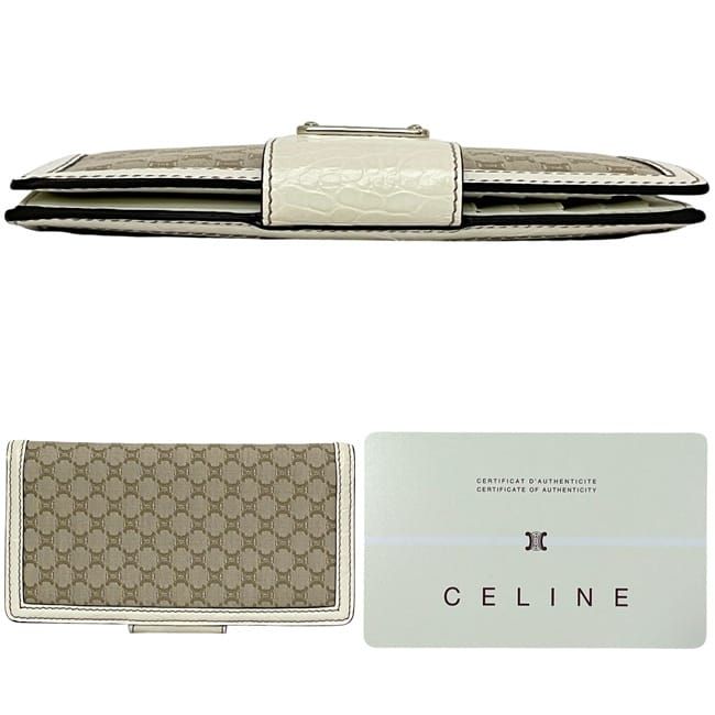 Celine Bifold Long Wallet Beige White Macadam — view 3