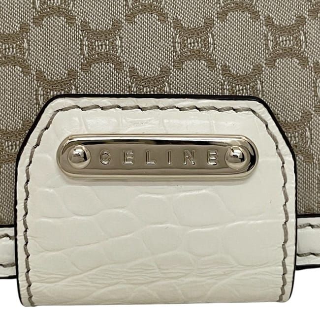 Celine Bifold Long Wallet Beige White Macadam — view 4