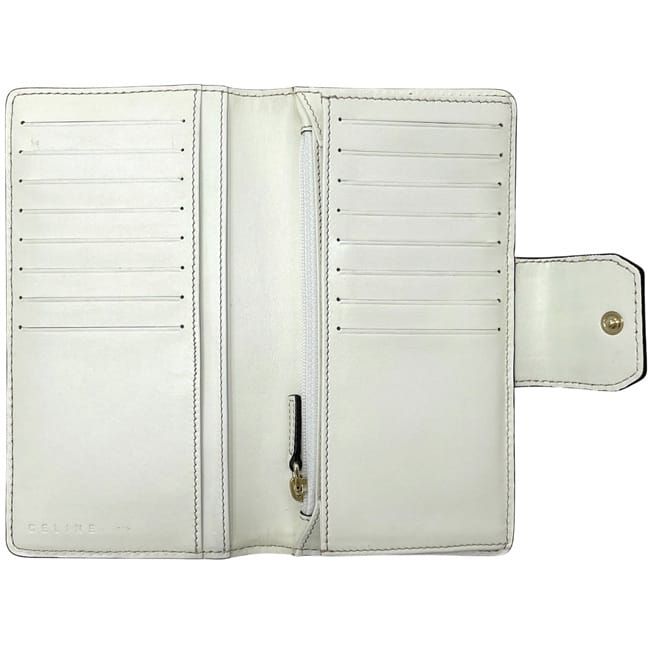Celine Bifold Long Wallet Beige White Macadam — view 6