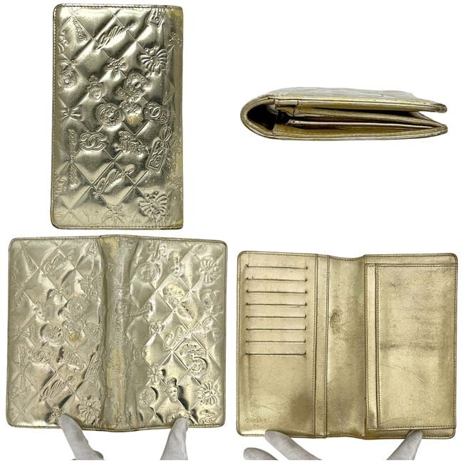 Chanel Bifold Long Wallet Gold Icon Symbol Charm — view 4