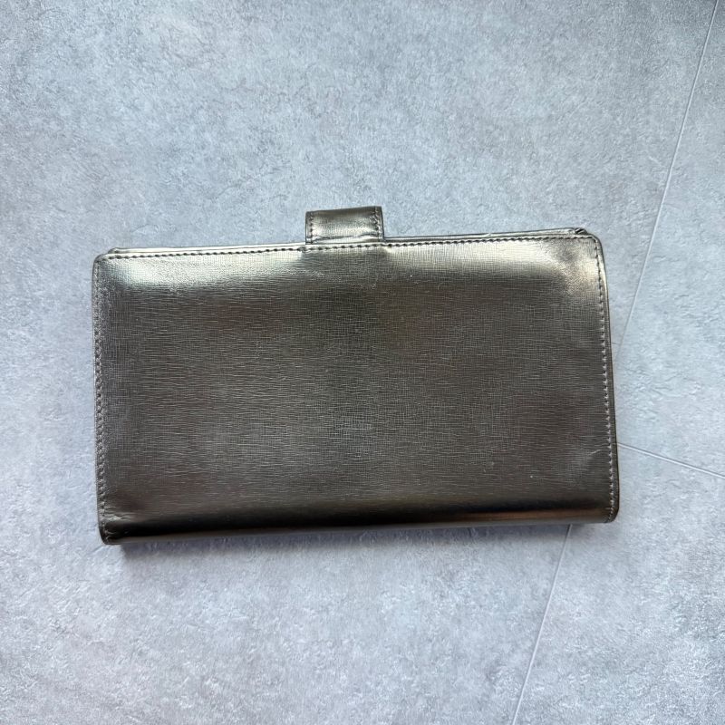 Chanel Coco Long Wallet with Clasp Gold Leather Bifold — view 6