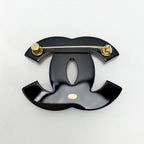 Chanel Brooch Black Gold Resin — view 3