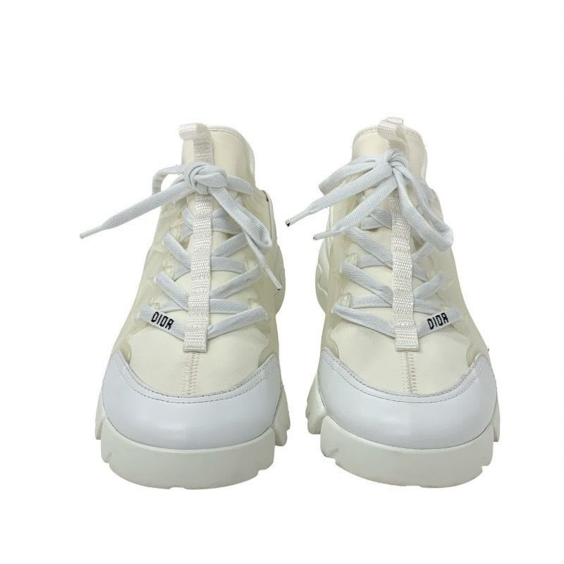 Christian Dior D-connect Sneakers Shoes Rubber Fabric Leather White Logo — view 2