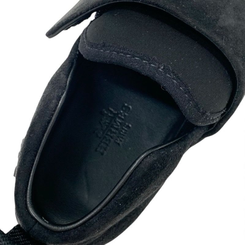 Hermes H Sneakers Shoes Suede Black Velcro — view 7
