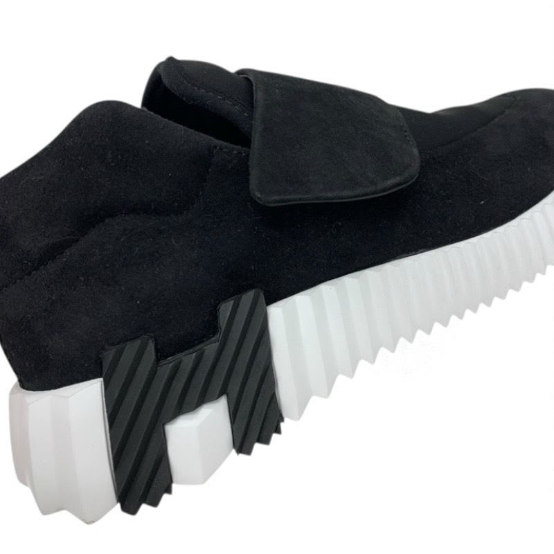 Hermes H Sneakers Shoes Suede Black Velcro — view 9
