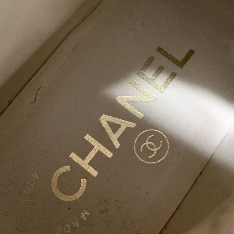 Chanel Boots Short Shoes Tweed Black Gold Coco Mark Lace Up — view 7