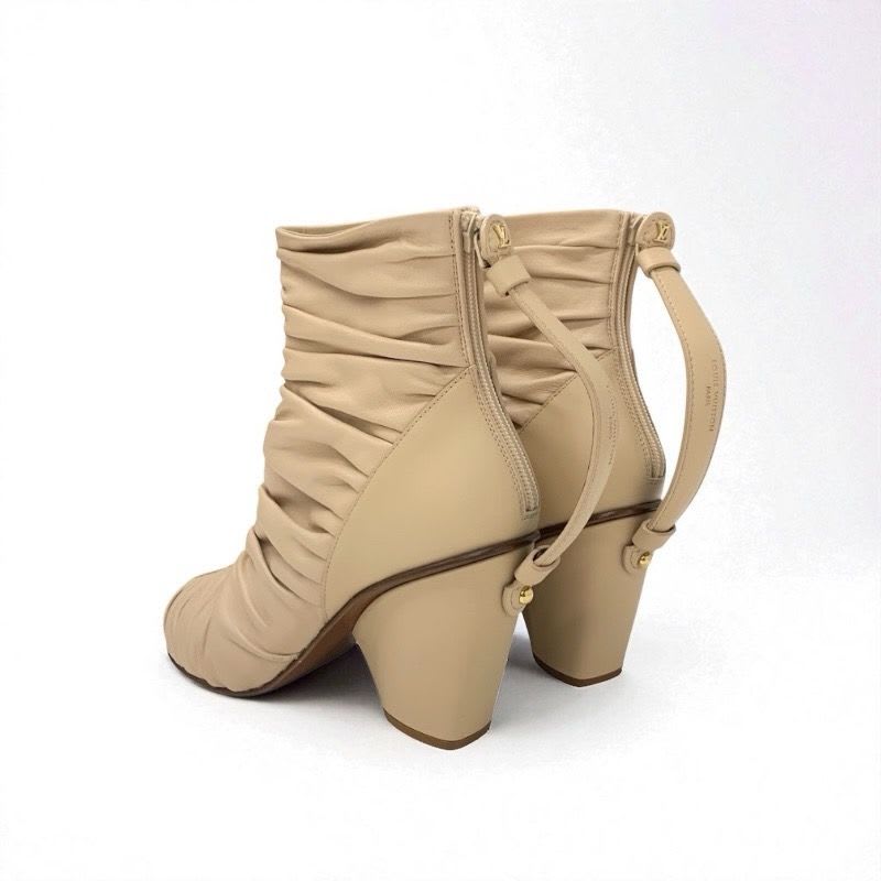 Louis Vuitton Olympia Line Monogram Boots Short Shoes Leather Beige Brown — view 4