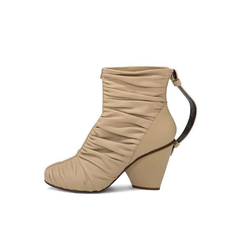 Louis Vuitton Olympia Line Monogram Boots Short Shoes Leather Beige Brown — view 3