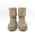 Louis Vuitton Snowdrop Line Monogram Boots Short Shoes Suede Mouton Beige — view 2