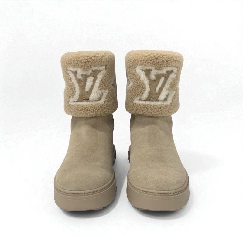 Louis Vuitton Snowdrop Line Monogram Boots Short Shoes Suede Mouton Beige — view 2