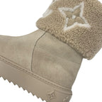 Louis Vuitton Snowdrop Line Monogram Boots Short Shoes Suede Mouton Beige — view 9