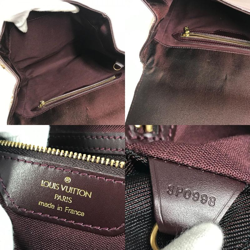 Louis Vuitton Backpack Cass Ia Taiga Leather Acajou Wine Red — view 9