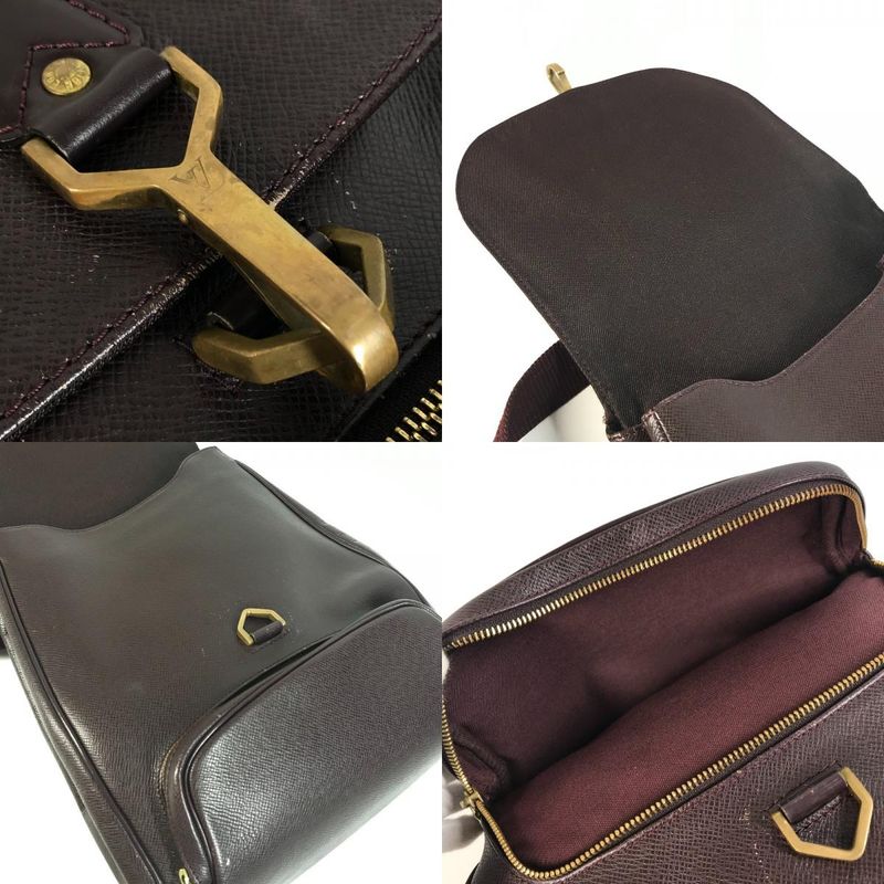 Louis Vuitton Backpack Cass Ia Taiga Leather Acajou Wine Red — view 8