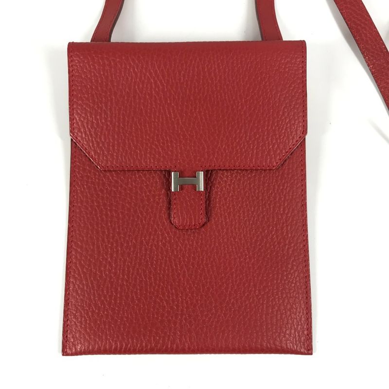 Hermes Shoulder Bag Amelie Leather Red — view 2