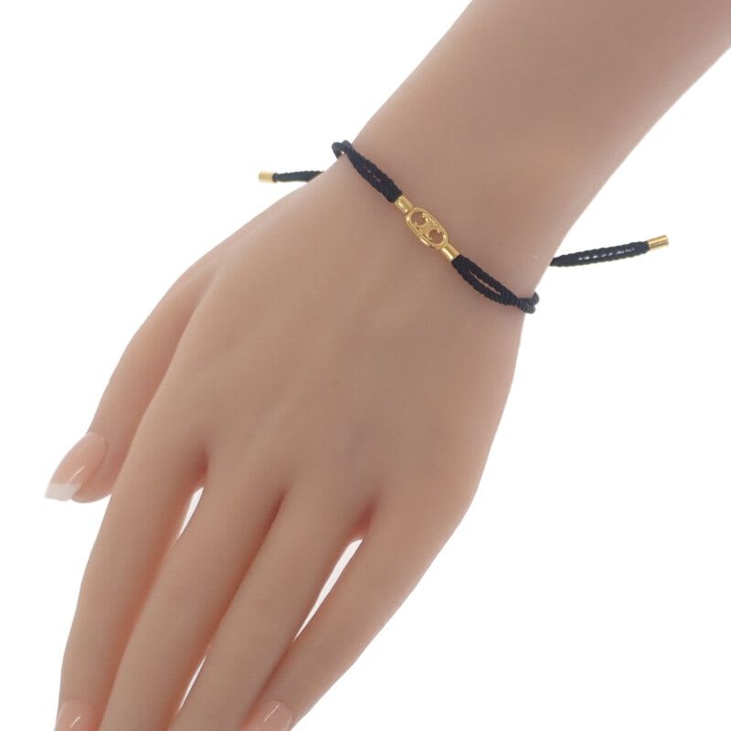 Celine Maillon Triomphe Code Beach Bracelet Metal Black Gold Strap — view 7