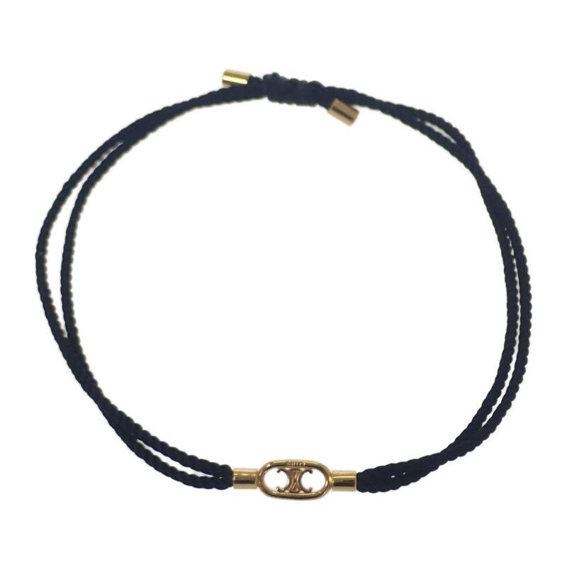 Celine Maillon Triomphe Code Beach Bracelet Metal Black Gold Strap — view 8