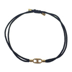 Celine Maillon Triomphe Code Beach Bracelet Metal Black Gold Strap — view 8
