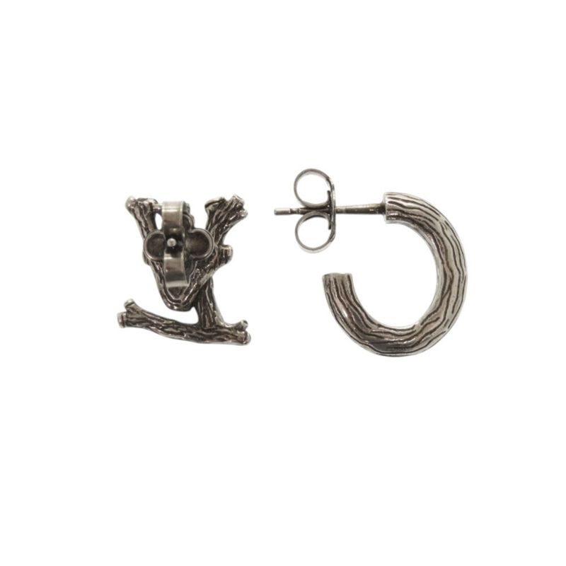 Louis Vuitton Bookle Wood Mp2783 Metal Silver Earrings 0667 — view 4