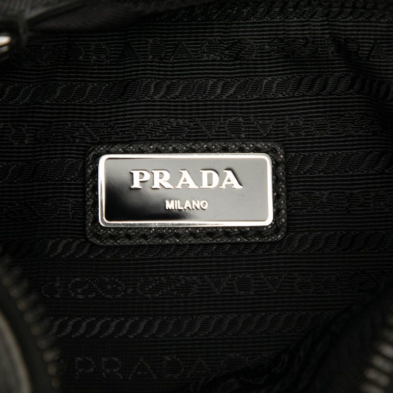 Prada Triangle Logo Plate 2 Vh113 Grey Black Nylon Leather — view 5