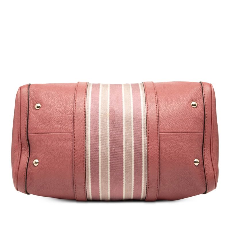 Gucci Sherry Line Mini Boston Bag Shoulder 2way Pink Canvas Leather — view 3