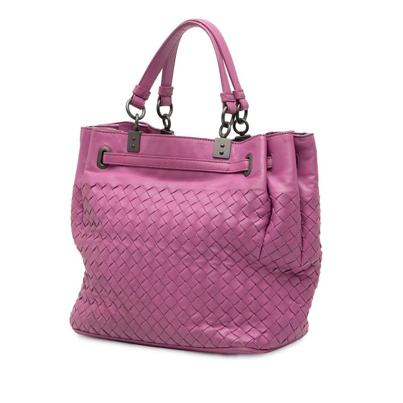 Bottega Veneta Intrecciato Shoulder Bag 2-Way Purple Leather — view 2