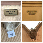Prada Saffiano Beige Gold Hardware Leather Shoulder Bag 2-Way — view 4