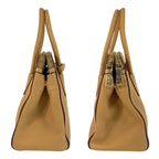 Prada Saffiano Beige Gold Hardware Leather Shoulder Bag 2-Way — view 8