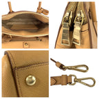 Prada Saffiano Beige Gold Hardware Leather Shoulder Bag 2-Way — view 5