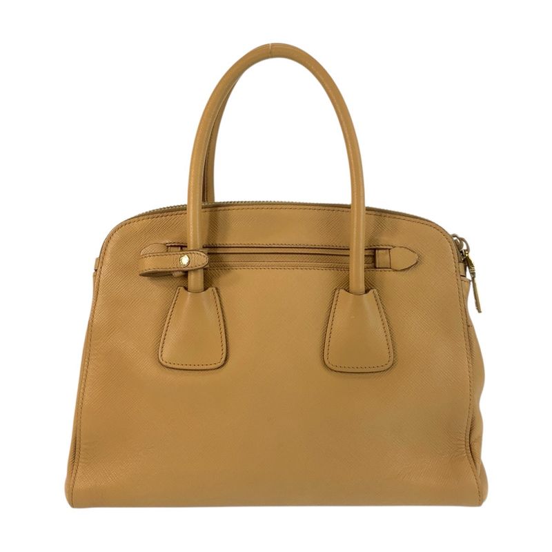 Prada Saffiano Beige Gold Hardware Leather Shoulder Bag 2-Way — view 2