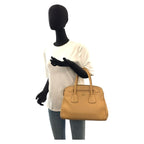 Prada Saffiano Beige Gold Hardware Leather Shoulder Bag 2-Way — view 7