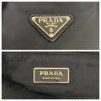 Prada Tessuto Triangle Logo Plate Black Silver Hardware Nylon Tote Bag — view 6