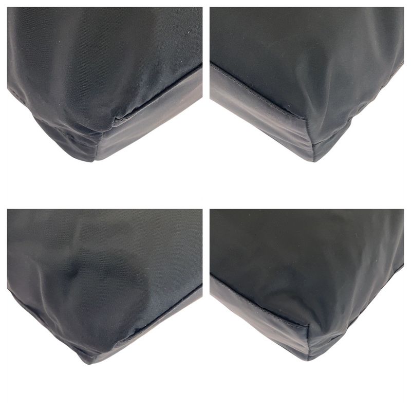 Prada Tessuto Triangle Logo Plate Black Silver Hardware Nylon Tote Bag — view 3