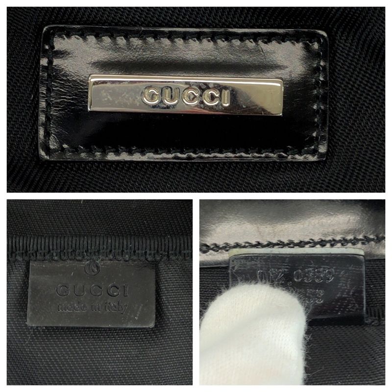 Gucci Black Silver Hardware Nylon 012 0389 Boston Bag Handbag — view 4