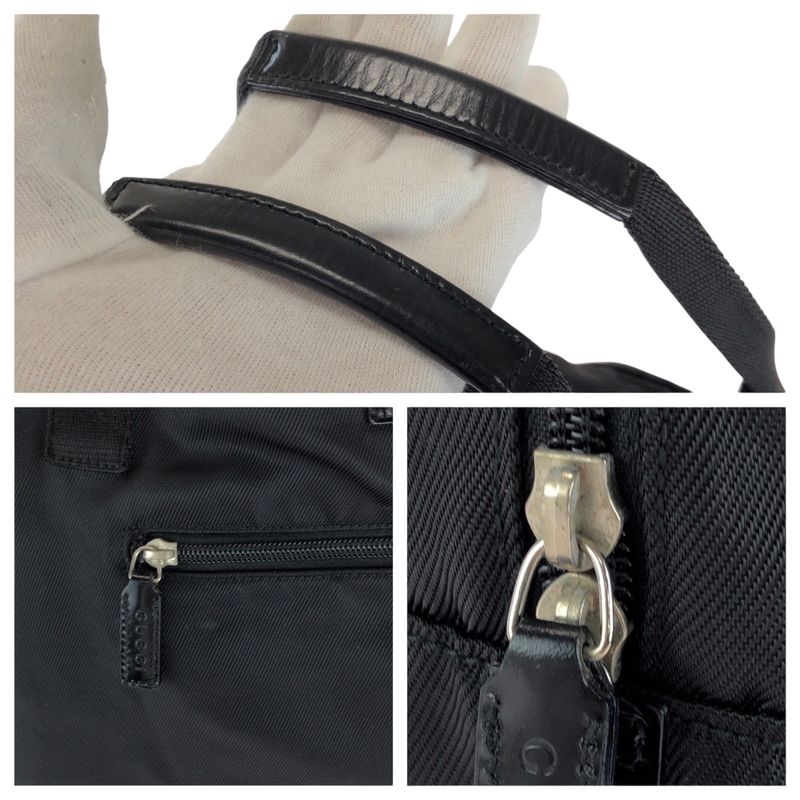Gucci Black Silver Hardware Nylon 012 0389 Boston Bag Handbag — view 5