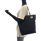 Gucci Black Silver Hardware GG Canvas 10836 Tote Bag — view 7