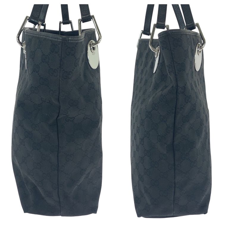 Gucci Black Silver Hardware GG Canvas 10836 Tote Bag — view 8