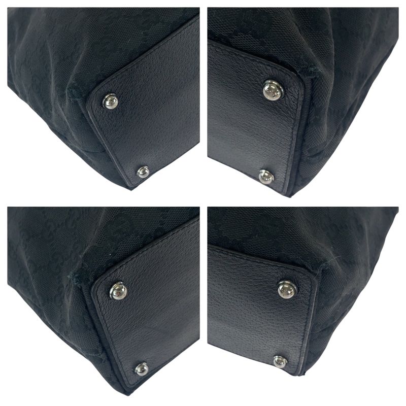Gucci Black Silver Hardware GG Canvas 10836 Tote Bag — view 3