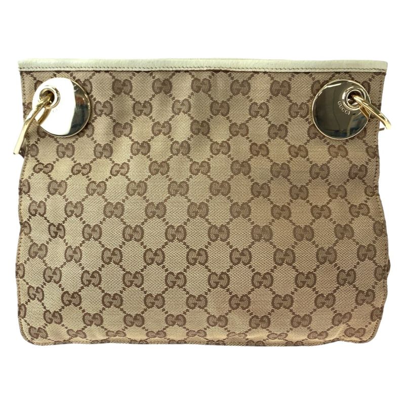 Gucci Brown Beige Gold Hardware GG Canvas Shoulder Bag Crossbody — view 2